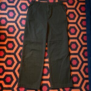 Gap Loose Khaki Wide Leg Pants - Army Green - Size 8